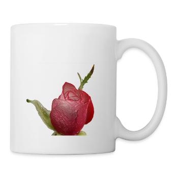 Rote Rose - Tasse - Weiß - Rechts