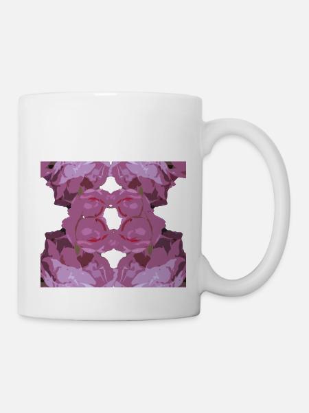 Pink Rose Square - Mug - white