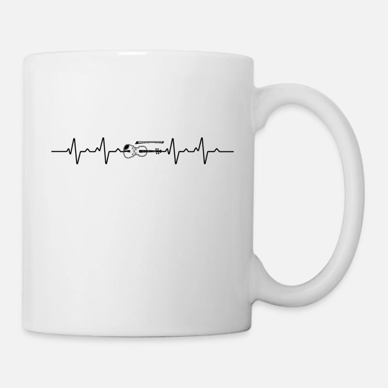 Violine Herzschlag - Tasse - Weiß