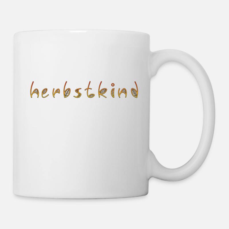 Herbstkind - Herbst - Geschenk - Schriftzug - Tasse - Weiß