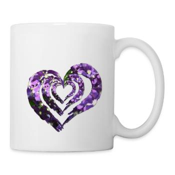 Cœur 3 fois - Mug blanc - blanc - Droite