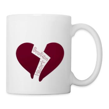 gebrochenes Herz - Tasse - Weiß - Rechts