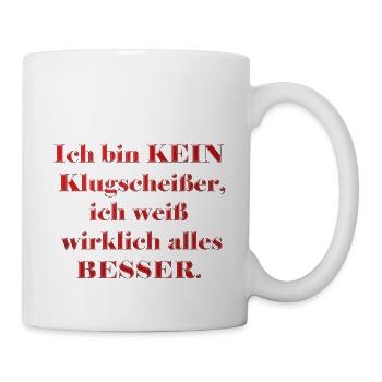 Wissen - Tasse - Weiß - Rechts