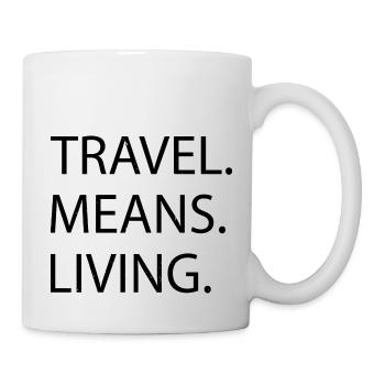 quote camping beer typography travel bug france - Tasse - Weiß - Rechts