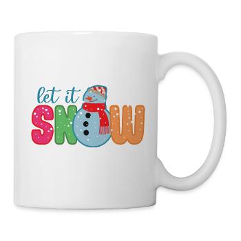 Lass es schneien lustiger Schneemann Winter Weihnachtsgeschenk - Tasse - Weiß - Rechts