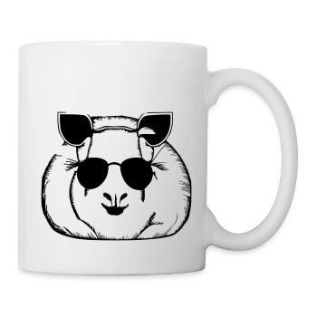 Guinea pig cool sunglasses funny vector 8 - Mug - white - Right