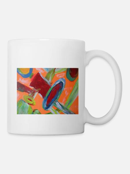 Système de tuyauterie abstrait - Mug blanc - blanc