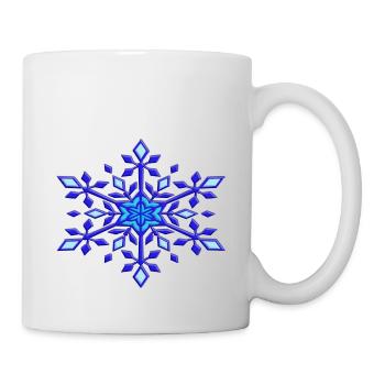 Blauer Stern - Tasse - Weiß - Rechts