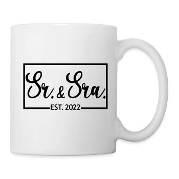 Sr. & Sra. Est. 2022 - Hochzeitsgeschenk für Männer & Frauen - Tasse - Weiß - Rechts