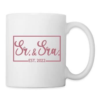 Sr. & Sra. Est. 2022 - Hochzeitsgeschenk für Männer & Frauen - Tasse - Weiß - Rechts