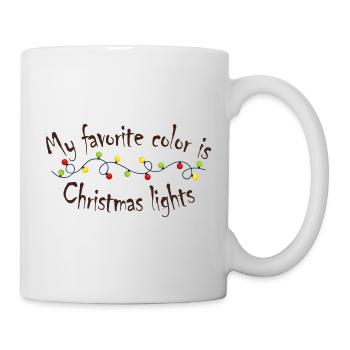 Ma couleur préférée est les lumières de Noël - Mug blanc - blanc - Droite