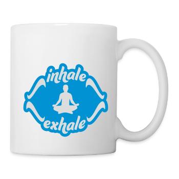 inhale exhale yoga Zitat - Tasse - Weiß - Rechts