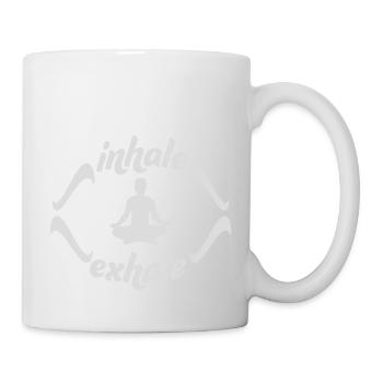 Inspirez expirez Yoga citation - Mug blanc - blanc - Droite