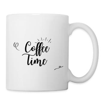 Kaffeezeit Braunes Design - Tasse - Weiß - Rechts