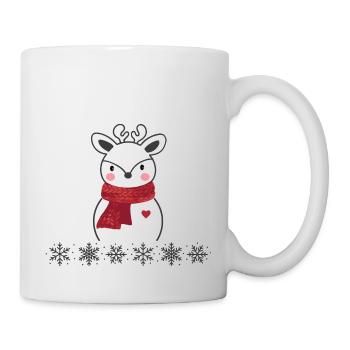 Bonhomme de neige renne de Noël dans la forêt avec beaucoup - Mug blanc - blanc - Droite