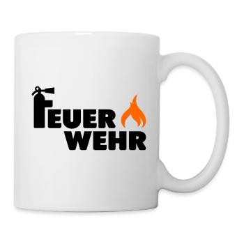 Feuerwehr Flamme - Tasse - Weiß - Rechts