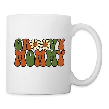 Retro Groovy Mommy Matching Family Baby Shower - Mug blanc - blanc - Droite