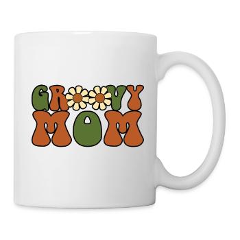 Retro Groovy Mom Matching Family Baby Shower - Mug blanc - blanc - Droite