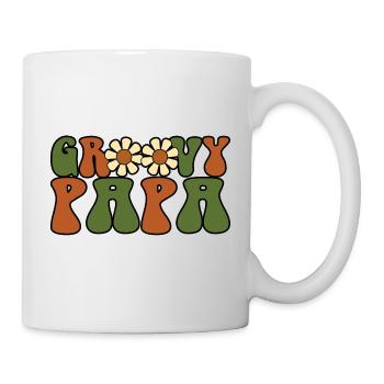 Retro Groovy Papa Matching Family Baby Shower - Mug blanc - blanc - Droite