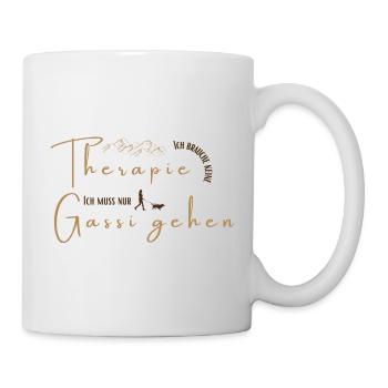 Meine Therapie ist Gassi gehen - Tasse - Weiß - Rechts