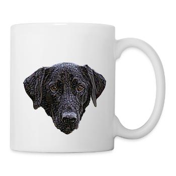 Black Labrador Retriever Face - Mug - white - Right
