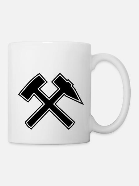 Schlaegel Eisen Kontur - Tasse - Weiß
