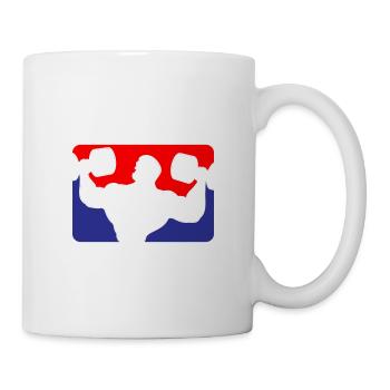 Bodybuilder Gym Muscles Logo | Les couleurs peuvent être changées - Mug blanc - blanc - Droite
