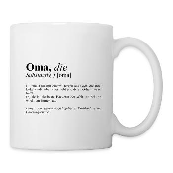 Oma Shirt Lautschrift Duden Geschenk - Tasse - Weiß - Rechts