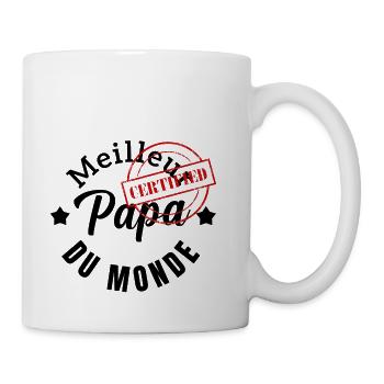 Certifié meilleur papa - Mug blanc - blanc - Droite