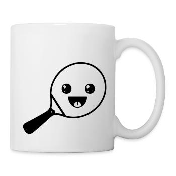Table tennis racket Tennis racket with face - Mug - white - Right