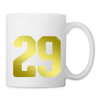 29 Zahl Trikot - Tasse - Weiß - Rechts