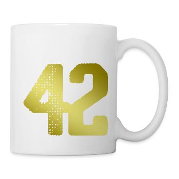 42 Zahl Trikot - Tasse - Weiß - Rechts