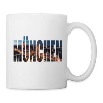 MÜNCHEN SKYLINE NACHTS - Tasse - Weiß - Rechts