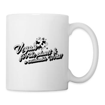 Vegan pour la planète et un monde durable! - Mug blanc - blanc - Droite