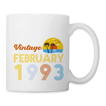 30th Birthday Vintage February 1993 30 Years Gifts - Mug - white - Right
