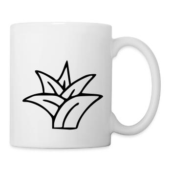 Pflanze Zeichnung Natur Skizze schwarz - Tasse - Weiß - Rechts