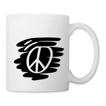 Signe de la Paix Dessin de la Paix Croquis noir - Mug blanc - blanc - Droite