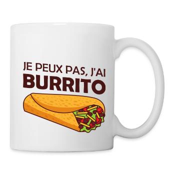 je peux pas j ai burrito - Mug blanc - blanc - Droite