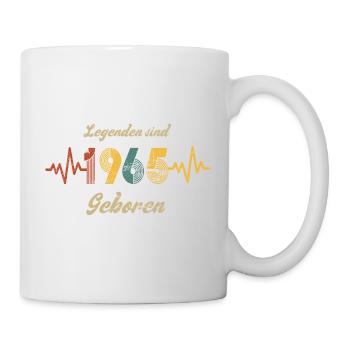Geburtstag 1965 Retro Vintage Herzschlag Spruch - Tasse - Weiß - Rechts