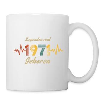 1971 Geburtstag Herzschlag Vintage Retro Spruch - Tasse - Weiß - Rechts