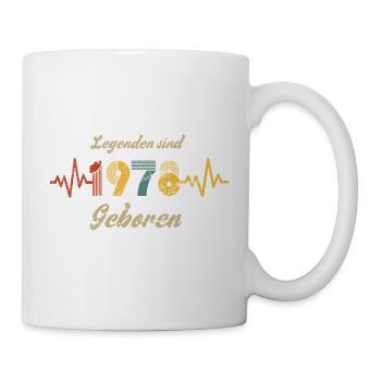Geburtstag 1978 Herzschlag Vintage Retro Spruch - Tasse - Weiß - Rechts