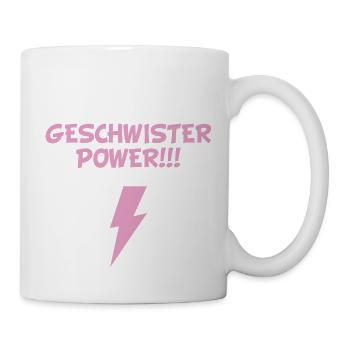 Geschwister Power Blitz Nerdy Superkraft Familie - Tasse - Weiß - Rechts