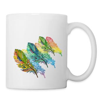 Feder - Tasse - Weiß - Rechts