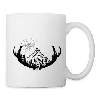 A deer antler carries the burden of nature - Mug - white - Right