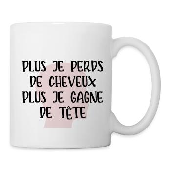 plus je perds de cheveux - Mug blanc - blanc - Droite