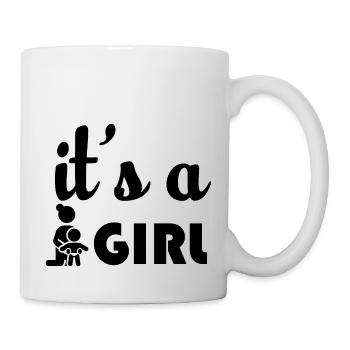 Schwangerschaft Babyparty Babyshower Boy Girl - Tasse - Weiß - Rechts