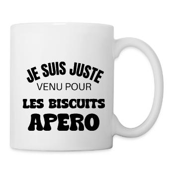 je suis juste venu pour les biscuits apéro - Mug blanc - blanc - Droite
