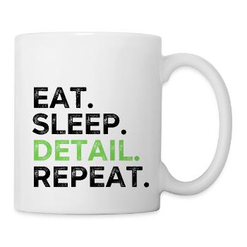 Manger Sommeil Détail Répéter - Mug blanc - blanc - Droite