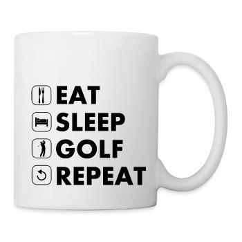 Golf eat sleep repeat black - Mug - white - Right