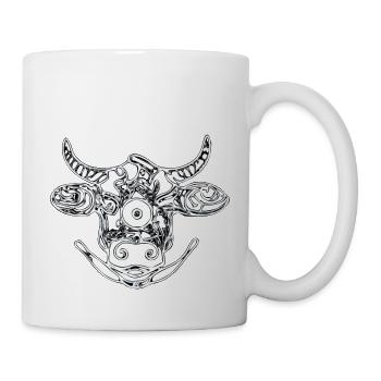 Zentangle cow's head - Mug - white - Right